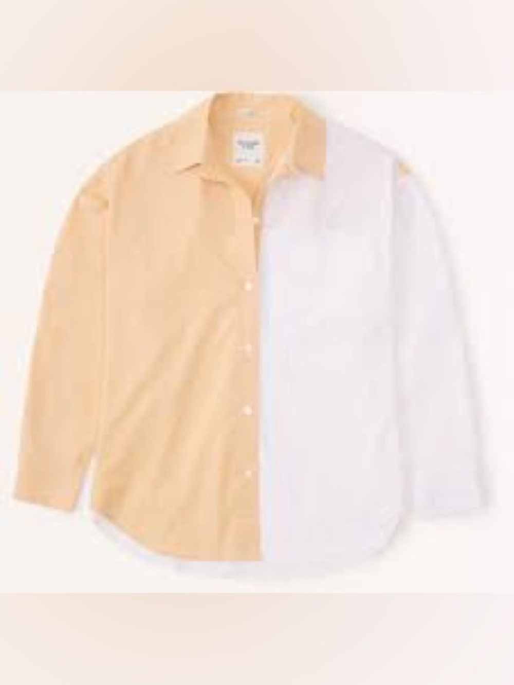 Abercrombie & Fitch Oversized Color Block Poplin Button Down Shirt